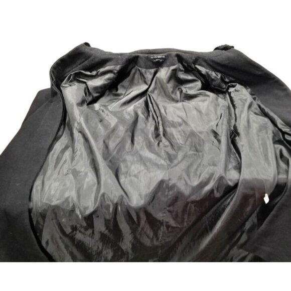 DONNYBROOK Black Wool Blend Fur-Trim Hooded Cape Coat Size 8 - Picture 3 of 4